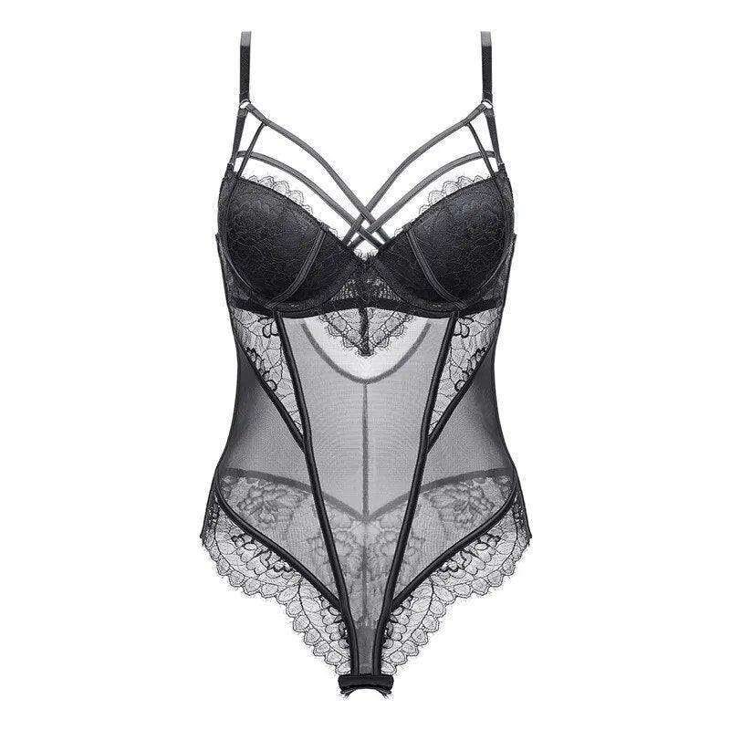 Body bieliźniane z koronką i paseczkami