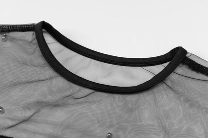 Body z długim rękawem i perełkami