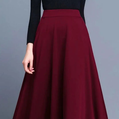 Bordowa spódnica maxi