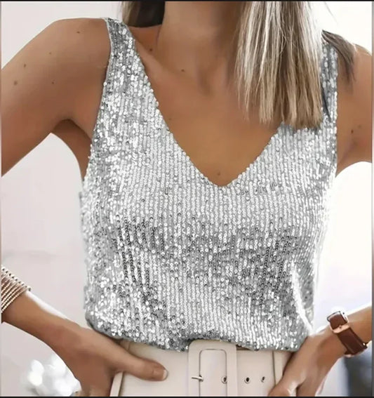 Cekinowy damski top
