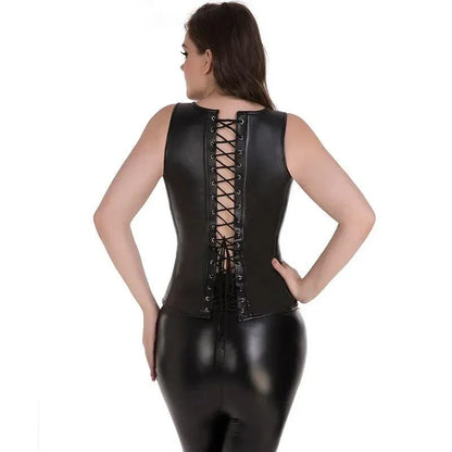 Czarny skórzany gorset