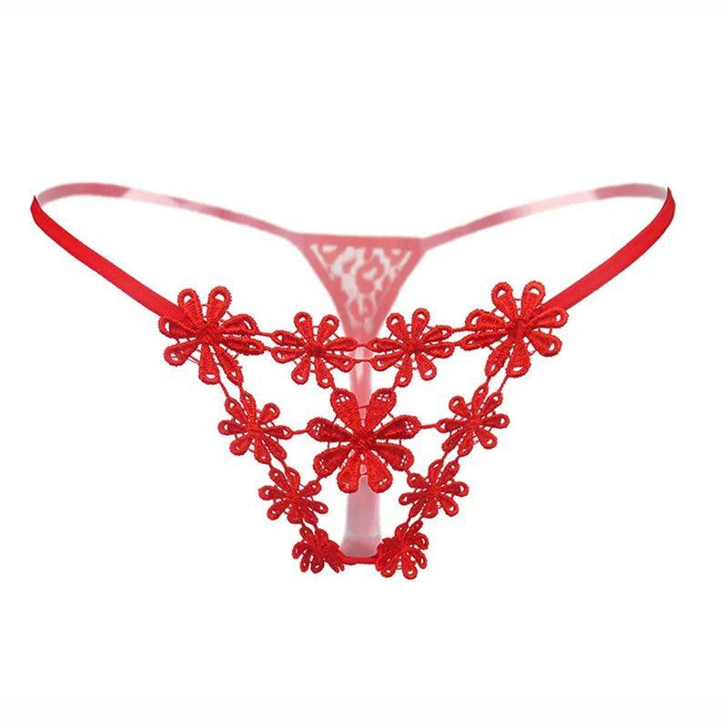 Czerwone stringi ozdobne - Zolaro.pl