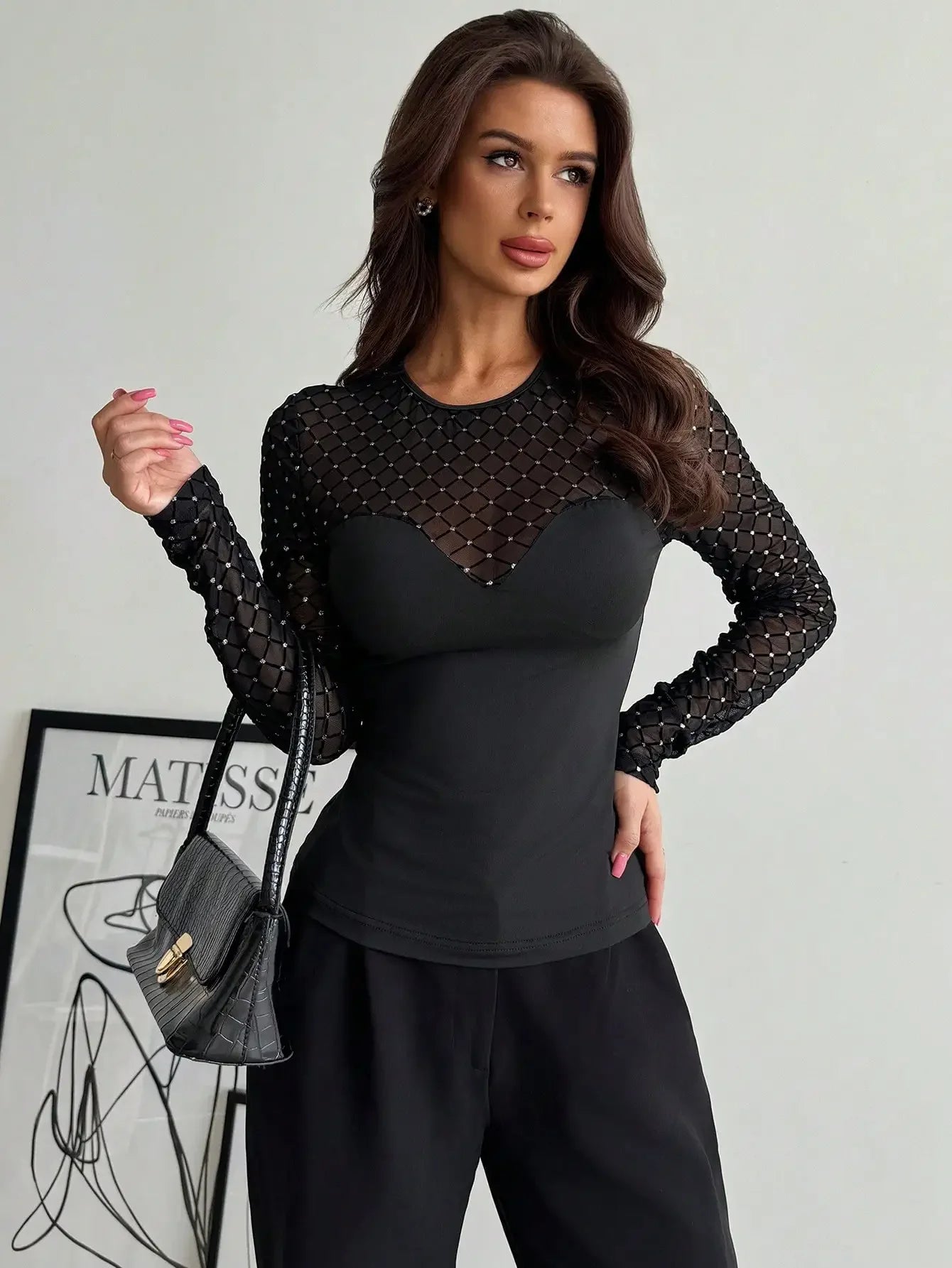 Damska bluzka z kryształkami