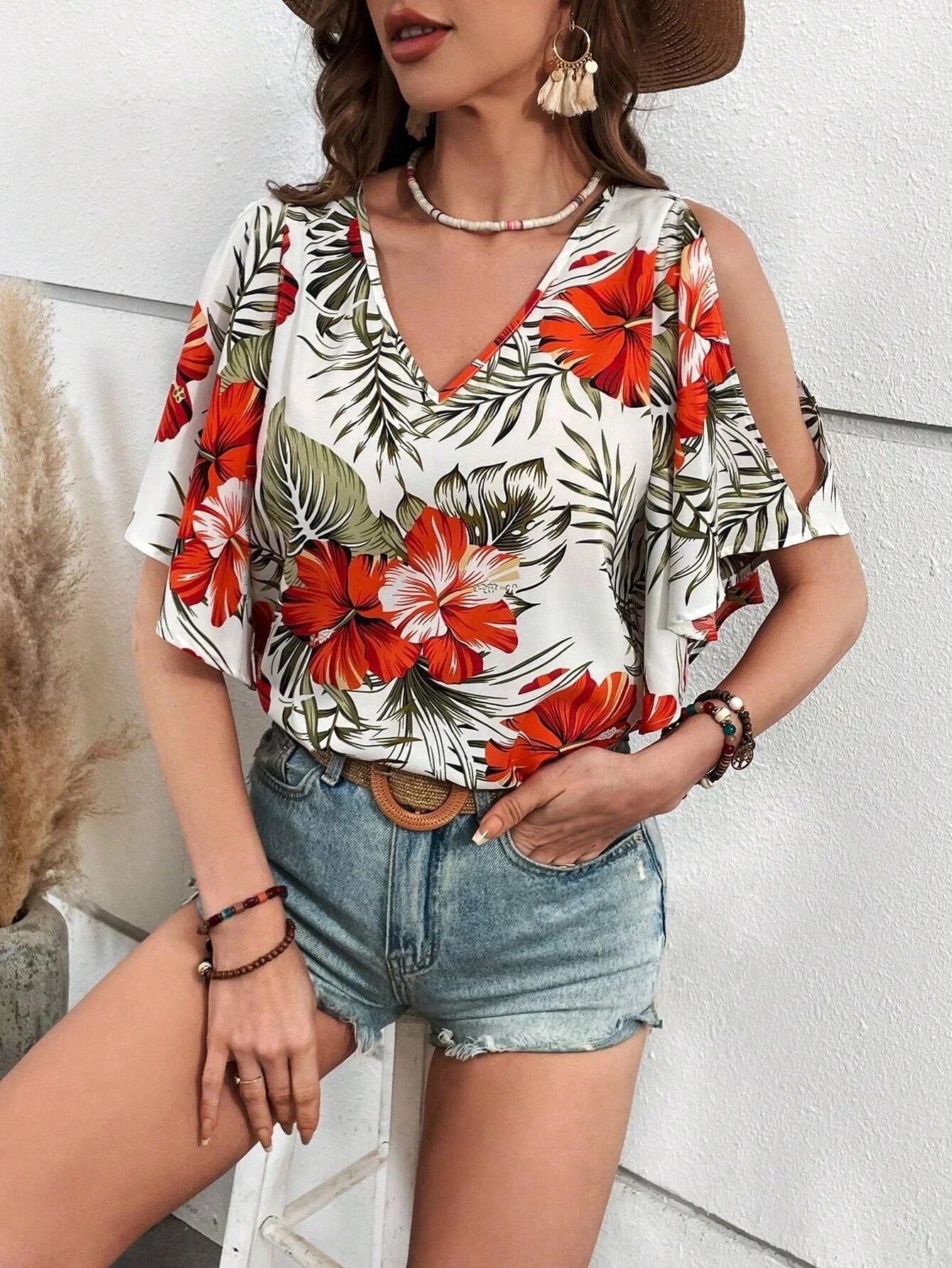 Damska bluzka z odkrytymi ramionami