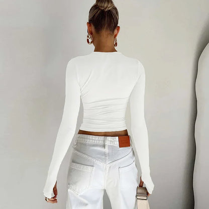 Damska bluzka z otworami na kciuk