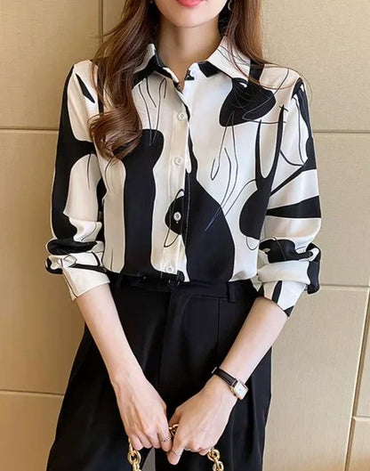 Damska klasyczna koszula w plamy