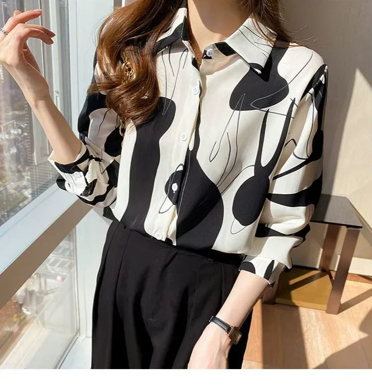 Damska klasyczna koszula w plamy