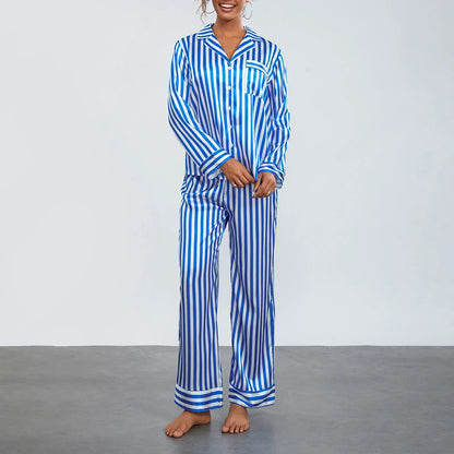 Damska piżama w pionowe paski