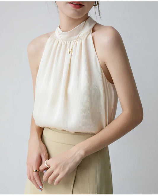 Damski elegancki top bez rękawów