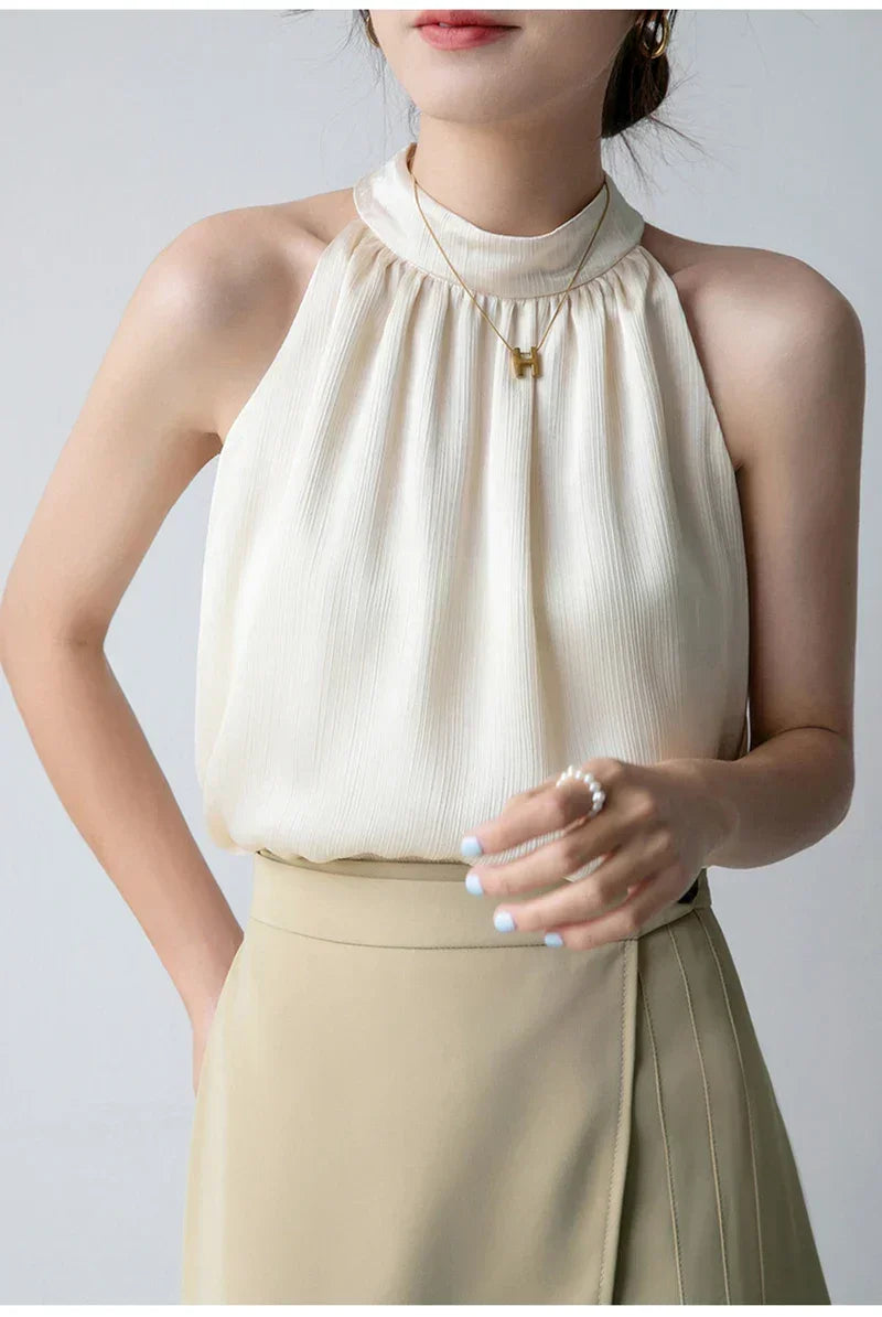 Damski elegancki top bez rękawów