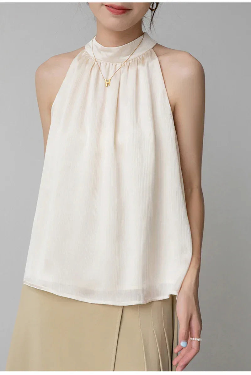 Damski elegancki top bez rękawów