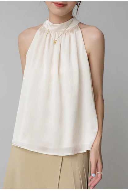 Damski elegancki top bez rękawów