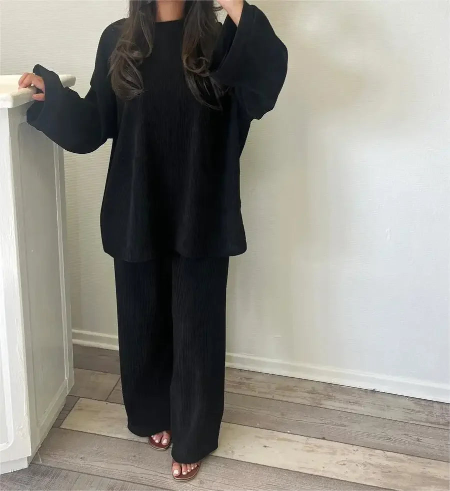 Damski komplet z długą bluzką