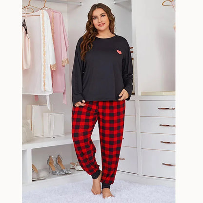 Damski komplet ze spodniami w kratę