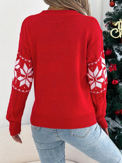 Damski sweter z zimowym wzorem