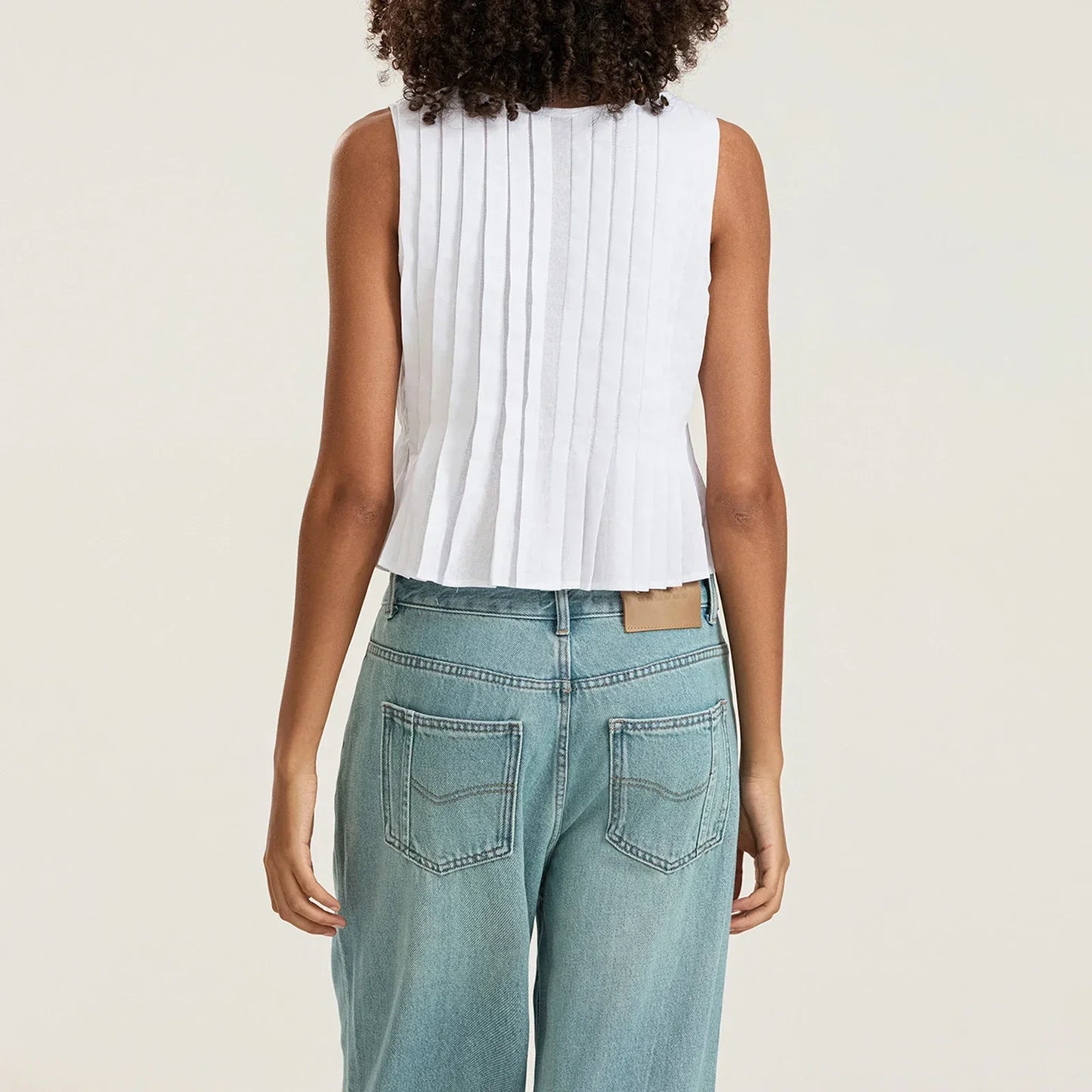 Damski top bez rękawów z kokardami