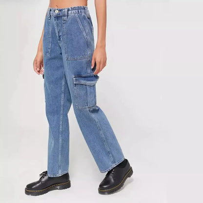 Damskie jeansy w stylu bojówek