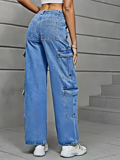 Damskie spodnie jeansowe bojówki