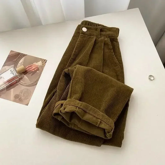 Damskie sztruksowe spodnie typu baggy