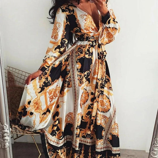 Długa sukienka kopertowa