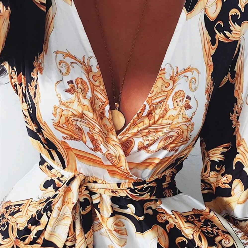 Długa sukienka kopertowa