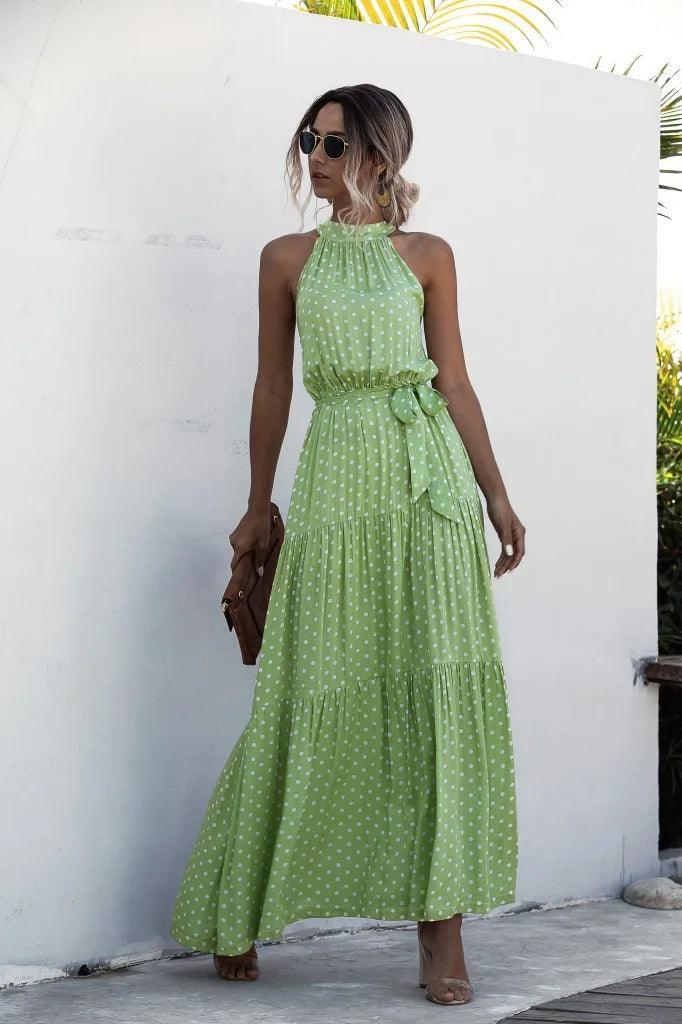 Długa sukienka w kropki