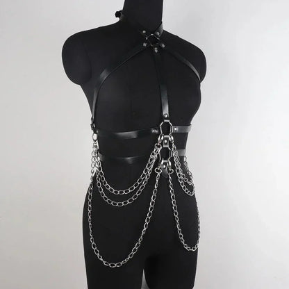 Długi harness z łańcuchami