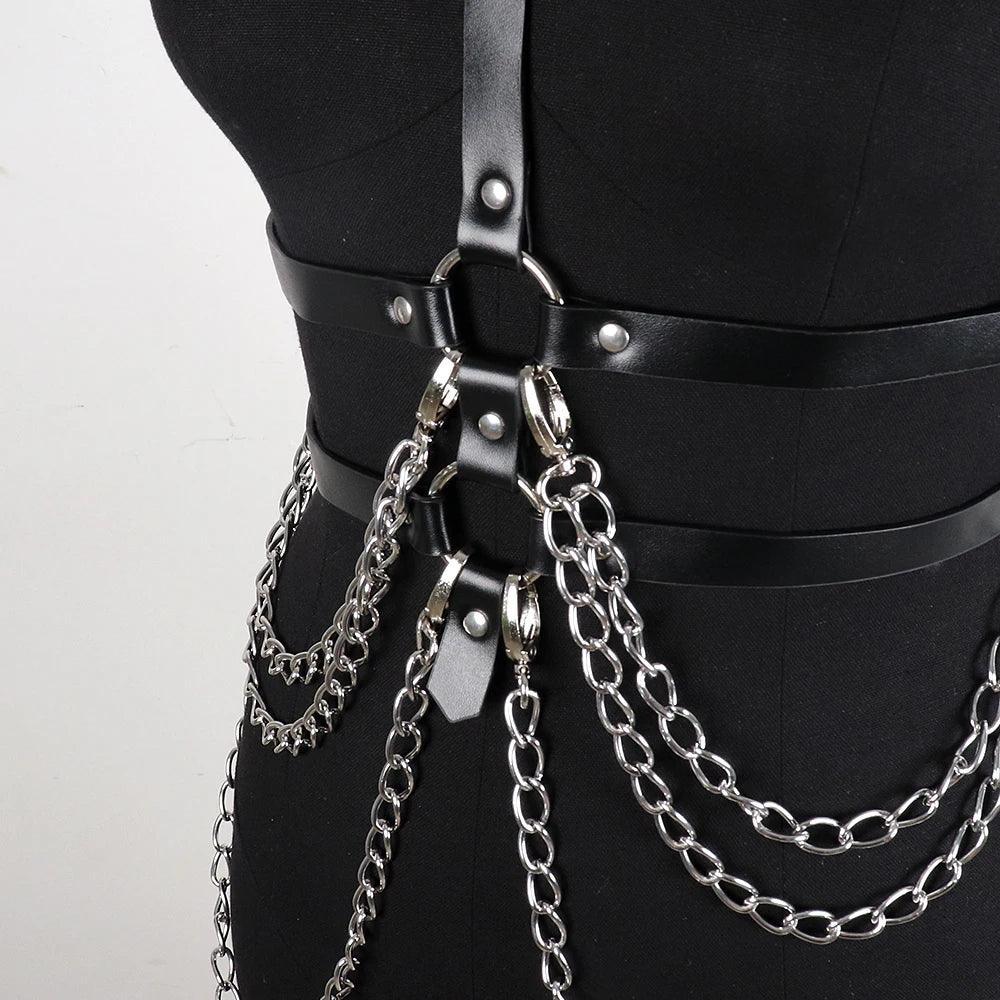 Długi harness z łańcuchami