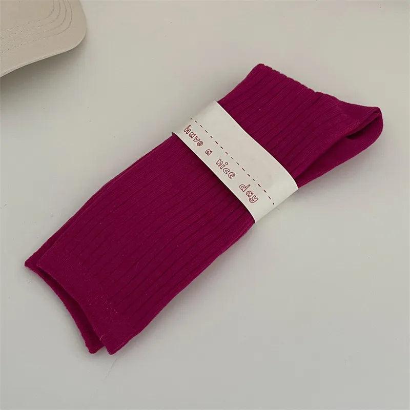 Długie skarpety w prążki