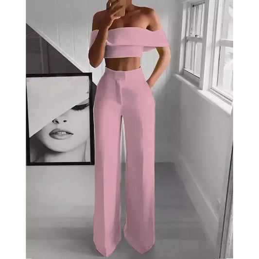 Długie spodnie damskie z prostymi nogawkami i wysoką talią