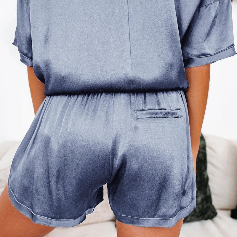 Dwuczęściowa satynowa luźna piżama