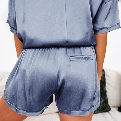 Dwuczęściowa satynowa luźna piżama