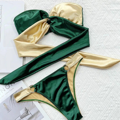 Dwuczęściowy strój kąpielowy dwukolorowy