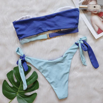 Dwuczęściowy strój kąpielowy w brazylijskim stylu