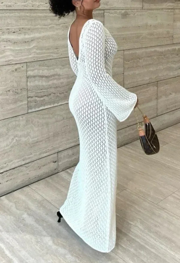 Dzianinowa letnia sukienka maxi