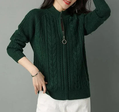 Dzianinowy rozpinany sweter