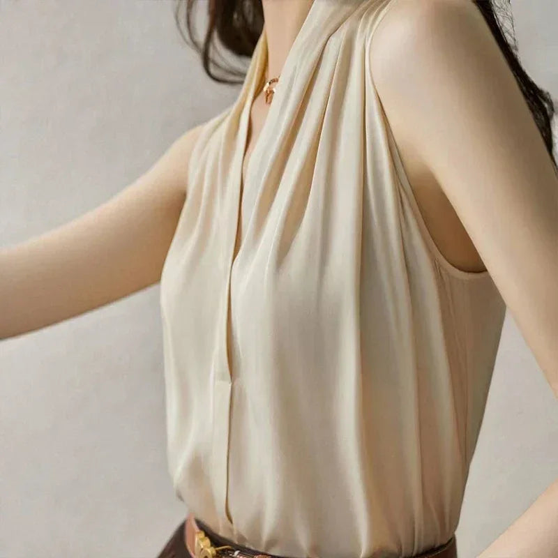 Elegancka damska bluzka bez rękawów