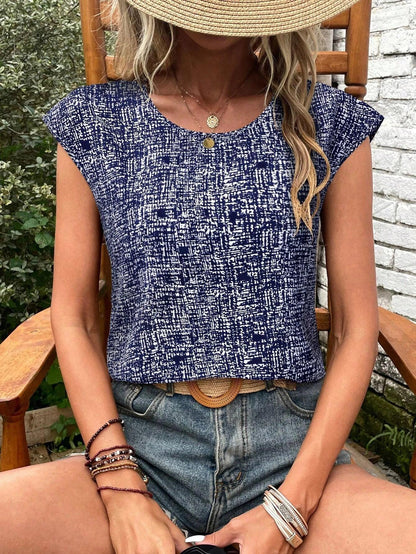 Elegancka damska bluzka z krótkim rękawkiem