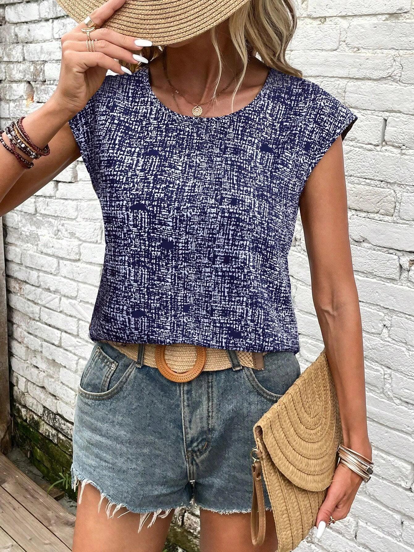 Elegancka damska bluzka z krótkim rękawkiem