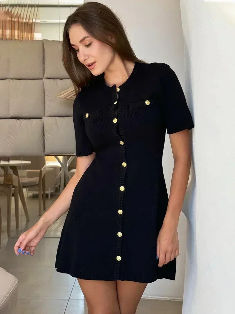 Elegancka dzianinowa sukienka mini - Zolaro.pl