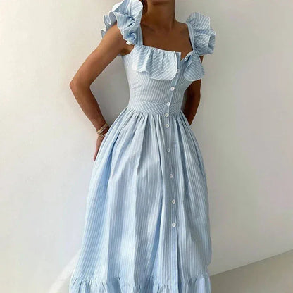 Elegancka koszulowa sukienka maxi
