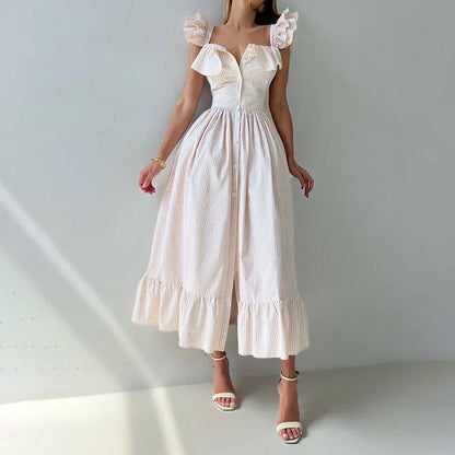 Elegancka koszulowa sukienka maxi