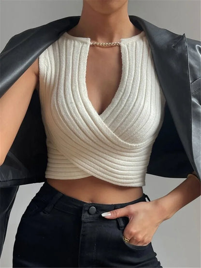 Elegancki krótki top damski