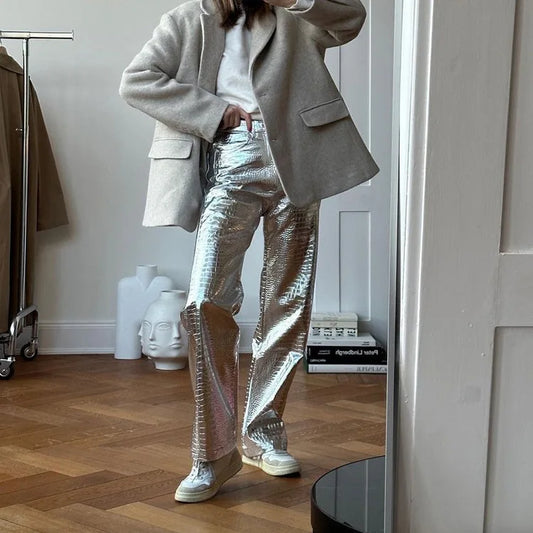 Eleganckie spodnie skórzane damskie - Zolaro.pl