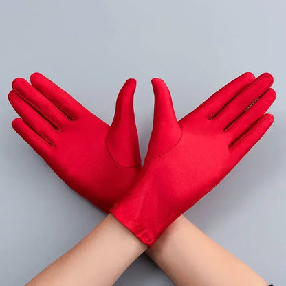 Gładkie satynowe rękawiczki