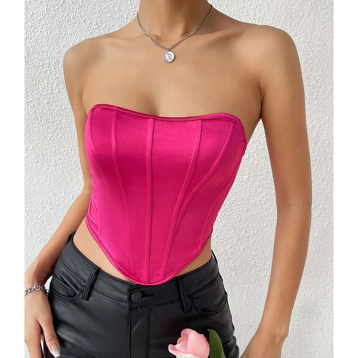 Gorset z satynowego materiału