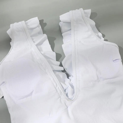 Jednoczęściowy kostium kąpielowy z falbaną