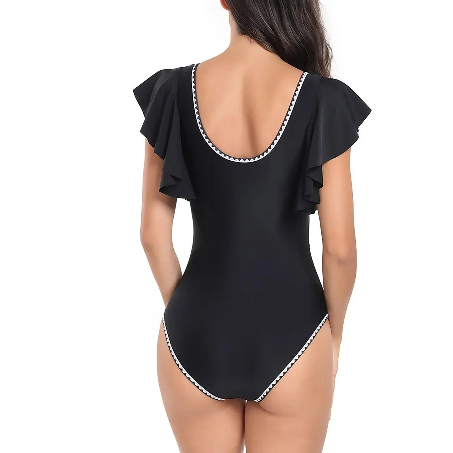 Jednoczęściowy strój kąpielowy z falbanami