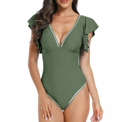 Jednoczęściowy strój kąpielowy z falbanami