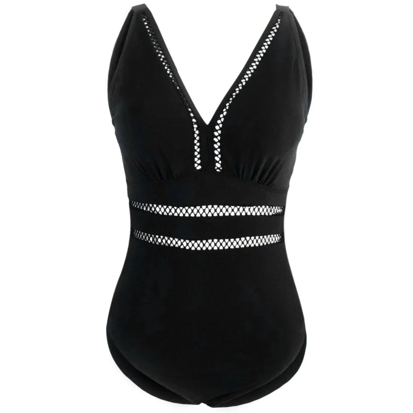 Jednoczęściowy strój kąpielowy z siateczką